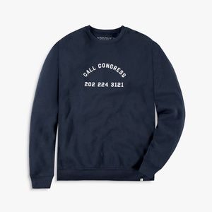 Crooked Media "Call Congress" Navy Crewneck Sweatshirt